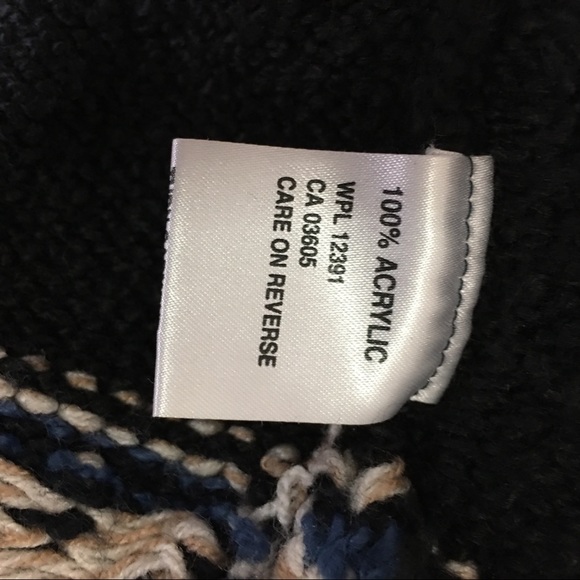 London Fog sweater black, cream and blue - boho - Picture 6 of 6